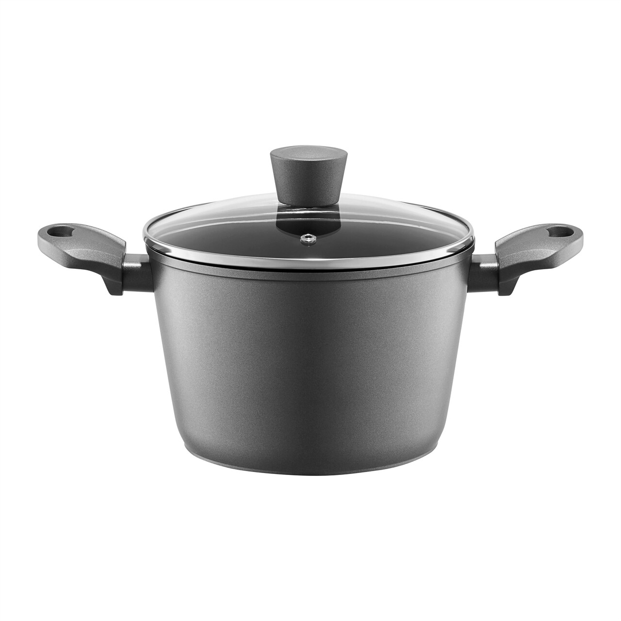 Oala inalta cu capac Verso, Ambition, invelis Qualum Ceramic, 24 cm, 6.6 L, aluminiu, gri - imagine 4